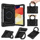 For Xiaomi Redmi Pad SE Armor Portable Rotating Ring Holder Silicone Tablet Case(Black) - 1