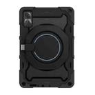 For Xiaomi Redmi Pad SE Armor Portable Rotating Ring Holder Silicone Tablet Case(Black) - 2