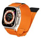 For Apple Watch Ultra 2 49mm Nylon Braided Rope Orbital Watch Band(Orange) - 1