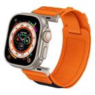 For Apple Watch Series 9 45mm Nylon Braided Rope Orbital Watch Band(Orange) - 3