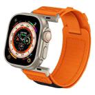 For Apple Watch Series 7 45mm Nylon Braided Rope Orbital Watch Band(Orange) - 3