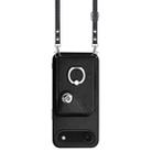 For iPhone 17 Air Organ Card Bag Ring Holder Phone Case with Long Lanyard(Black) - 2