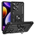 For Xiaomi Poco F5 5G / Redmi Note 12 Turbo 5G Shockproof TPU + PC Phone Case with Holder(Black) - 1