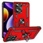 For Xiaomi Poco F5 5G / Redmi Note 12 Turbo 5G Shockproof TPU + PC Phone Case with Holder(Red) - 1