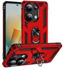 For Xiaomi Redmi Note 13 Pro 4G Shockproof TPU + PC Phone Case with Holder(Red) - 1
