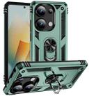 For Xiaomi Redmi Note 13 Pro 4G Shockproof TPU + PC Phone Case with Holder(Dark Green) - 1