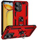 For Xiaomi Redmi 13C 4G/5G Shockproof TPU + PC Phone Case with Holder(Red) - 1