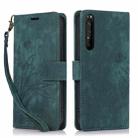 For Sony Xperia 1 IV Orchid Butterfly Embossed Leather Phone Case(Green) - 1