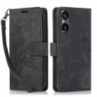 For Sony Xperia 5 V 5G Orchid Butterfly Embossed Leather Phone Case(Black) - 1