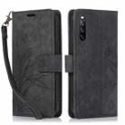 For Sony Xperia 10 III Orchid Butterfly Embossed Leather Phone Case(Black) - 1