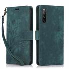 For Sony Xperia 10 III Orchid Butterfly Embossed Leather Phone Case(Green) - 1