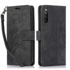 For Sony Xperia 10 IV Orchid Butterfly Embossed Leather Phone Case(Black) - 1