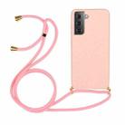 For Samsung Galaxy S24 5G Wheat Straw Material + TPU Phone Case with Lanyard(Pink) - 1