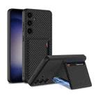 For Samsung Galaxy S24+ 5G GKK Ultra-thin Leather Card Slots Phone Case With Magnetic Holder(Carbon Fiber Texture) - 1