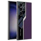 For Samsung Galaxy S24 Ultra 5G GKK Plating TPU + Leather Supercar Full Coverage Phone Case(Purple) - 1
