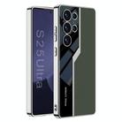 For Samsung Galaxy S25 Ultra 5G GKK Plating TPU + Leather Supercar Full Coverage Phone Case(Green) - 1