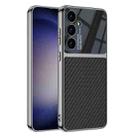 For Samsung Galaxy S24 5G GKK Plating TPU + Leather Full Coverage Phone Case(Carbon Fibre) - 1