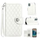 For Nokia G22 Rhombic Texture Flip Leather Phone Case with Lanyard(White) - 1