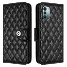 For Nokia G11 / G21  Rhombic Texture Flip Leather Phone Case with Lanyard(Black) - 2