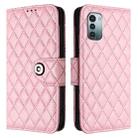 For Nokia G11 / G21  Rhombic Texture Flip Leather Phone Case with Lanyard(Pink) - 2