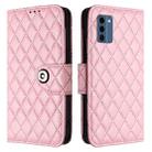 For Nokia C300 Rhombic Texture Flip Leather Phone Case with Lanyard(Pink) - 2