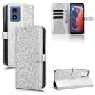 For Motorola Moto G Play 4G 2024 Honeycomb Dot Texture Leather Phone Case(Silver) - 1
