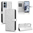 For Motorola Moto G Power 5G 2024 Honeycomb Dot Texture Leather Phone Case(Silver) - 1