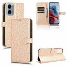 For Motorola Moto G34 5G Honeycomb Dot Texture Leather Phone Case(Gold) - 1