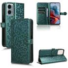 For Motorola Moto G34 5G Honeycomb Dot Texture Leather Phone Case(Green) - 1