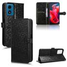 For Motorola Moto G24 / G04 Honeycomb Dot Texture Leather Phone Case(Black) - 1