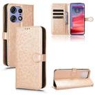 For Motorola Edge 50 Pro Honeycomb Dot Texture Leather Phone Case(Gold) - 1