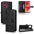 For Motorola Edge 50 Fusion Honeycomb Dot Texture Leather Phone Case(Black) - 1