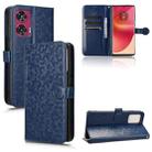 For Motorola Edge 50 Fusion Honeycomb Dot Texture Leather Phone Case(Blue) - 1