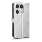 For Motorola Edge 50 Ultra Honeycomb Dot Texture Leather Phone Case(Silver) - 3