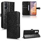 For Motorola Moto G85 5G Honeycomb Dot Texture Leather Phone Case(Black) - 1