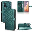 For Motorola Moto G85 5G Honeycomb Dot Texture Leather Phone Case(Green) - 1