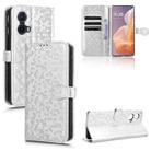 For Motorola Moto G85 5G Honeycomb Dot Texture Leather Phone Case(Silver) - 1