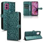 For Motorola Moto G55 5G Honeycomb Dot Texture Leather Phone Case(Green) - 1