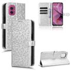 For Motorola Moto G55 5G Honeycomb Dot Texture Leather Phone Case(Silver) - 1