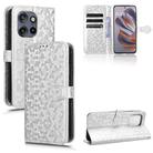 For Motorola Edge 50 Neo / S50 5G Honeycomb Dot Texture Leather Phone Case(Silver) - 1