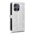 For Motorola Edge 50 Neo / S50 5G Honeycomb Dot Texture Leather Phone Case(Silver) - 3