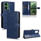 For Motorola Moto G35 5G Honeycomb Dot Texture Leather Phone Case(Blue) - 1