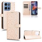For Motorola Moto G 5G 2025 Honeycomb Dot Texture Leather Phone Case(Gold) - 1