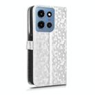 For Motorola Moto G 5G 2025 Honeycomb Dot Texture Leather Phone Case(Silver) - 3