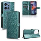 For Moto G Play / G Power 2025 Honeycomb Dot Texture Leather Phone Case(Green) - 1
