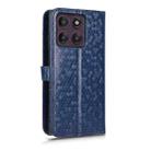 For Motorola Edge 60 Pro Honeycomb Dot Texture Leather Phone Case(Blue) - 3