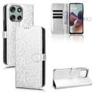 For Motorola Moto G66J 5G JP Honeycomb Dot Texture Leather Phone Case(Silver) - 1