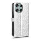 For Motorola Moto G66J 5G JP Honeycomb Dot Texture Leather Phone Case(Silver) - 3