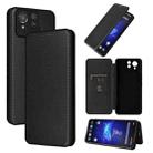 For ASUS ROG Phone 8 Pro Carbon Fiber Texture Flip Leather Phone Case(Black) - 1