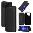For ASUS ROG Phone 8 Carbon Fiber Texture Flip Leather Phone Case(Black) - 1